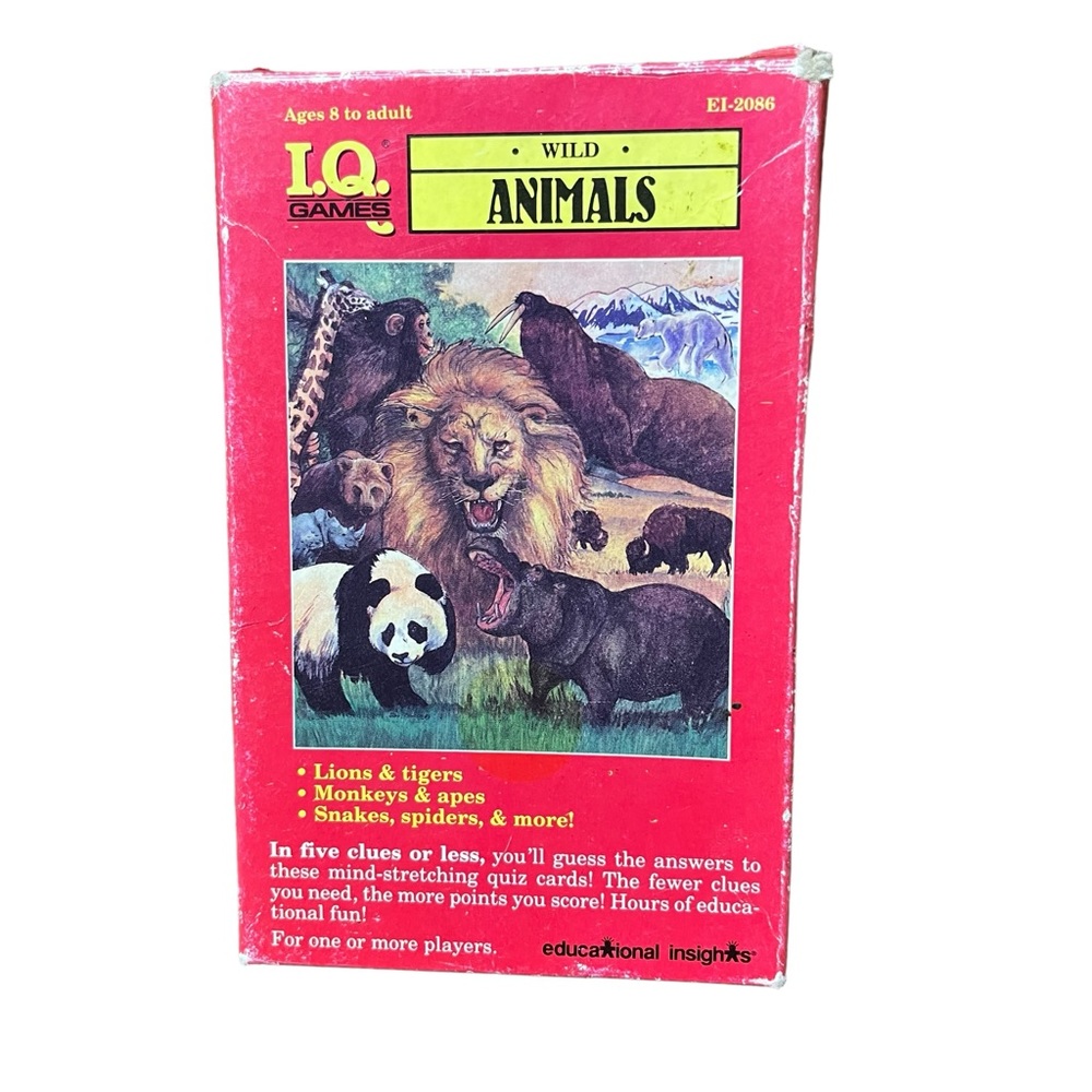 3/$15: Children's Wild Animals Quiz Cards - I.Q. Games - Educational Insights